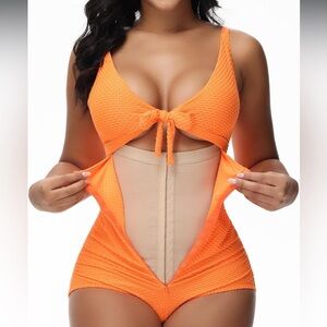 Orange One-Piece Swimsuit